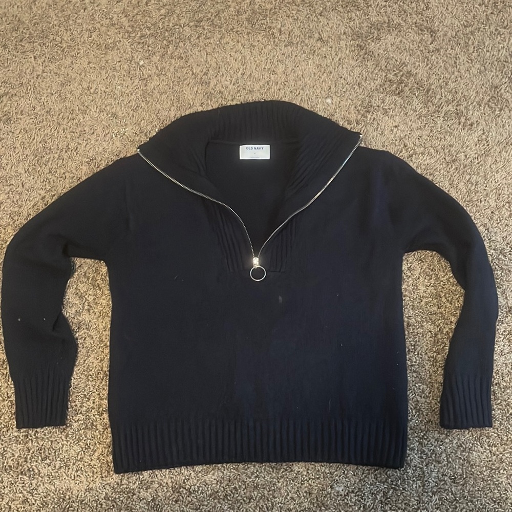 Navy Quarter Zip Sweater